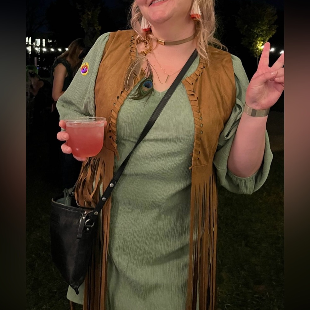 Boho Tan Fringe Vest Halloween costume
